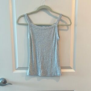 Olivaceous Grey Ribbed Tank Top